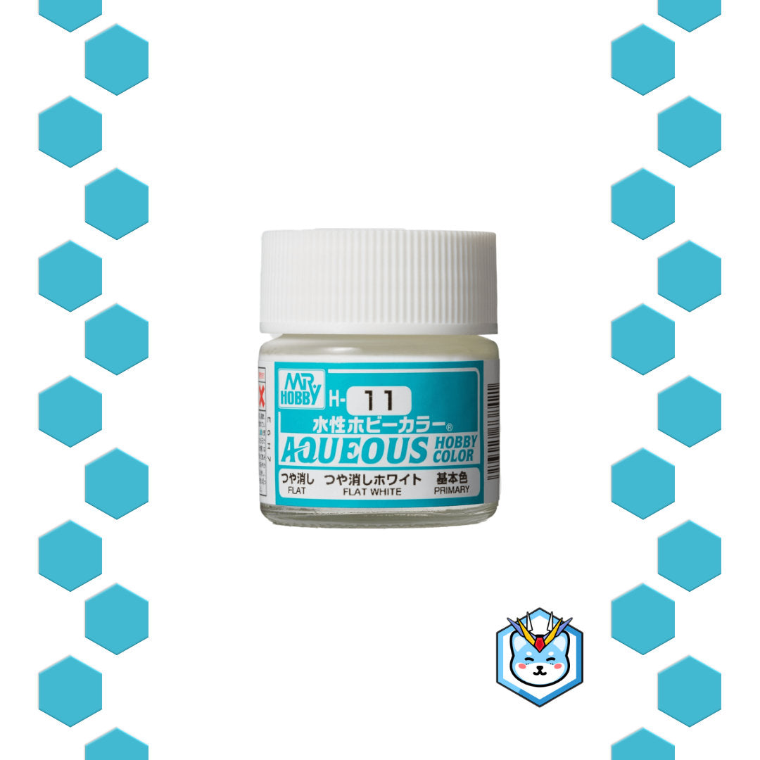 Aqueous Hobby Color H11 Flat White - Glacier Hobbies - GSI Creo