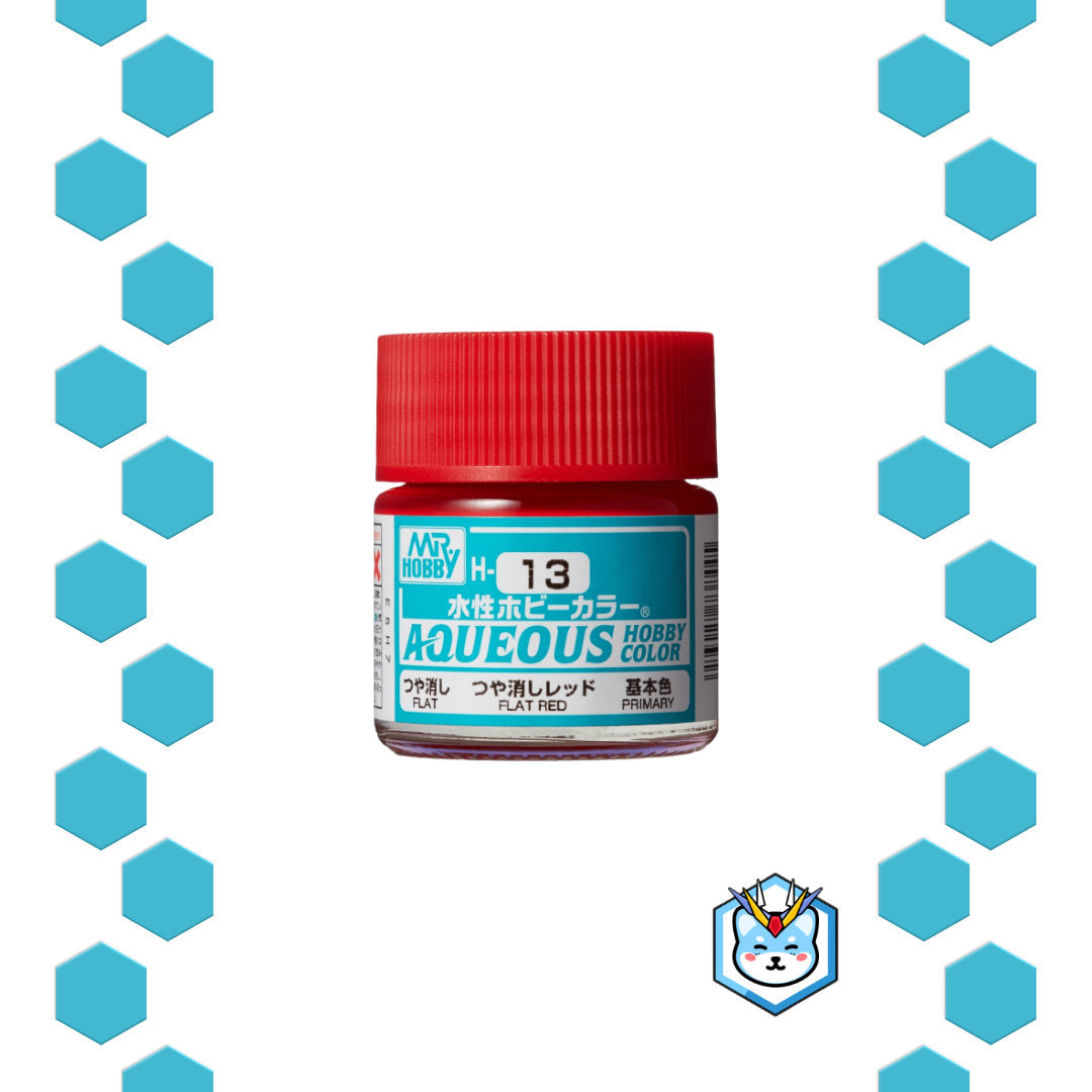 Aqueous Hobby Color H13 Flat Red - Glacier Hobbies - GSI Creo