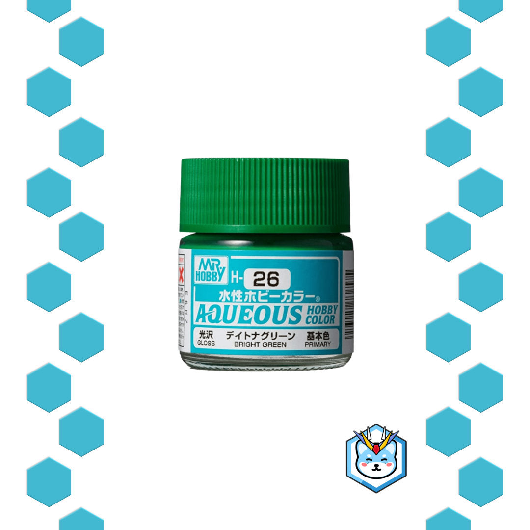 Aqueous Hobby Color H26 Bright Green - Glacier Hobbies - GSI Creo
