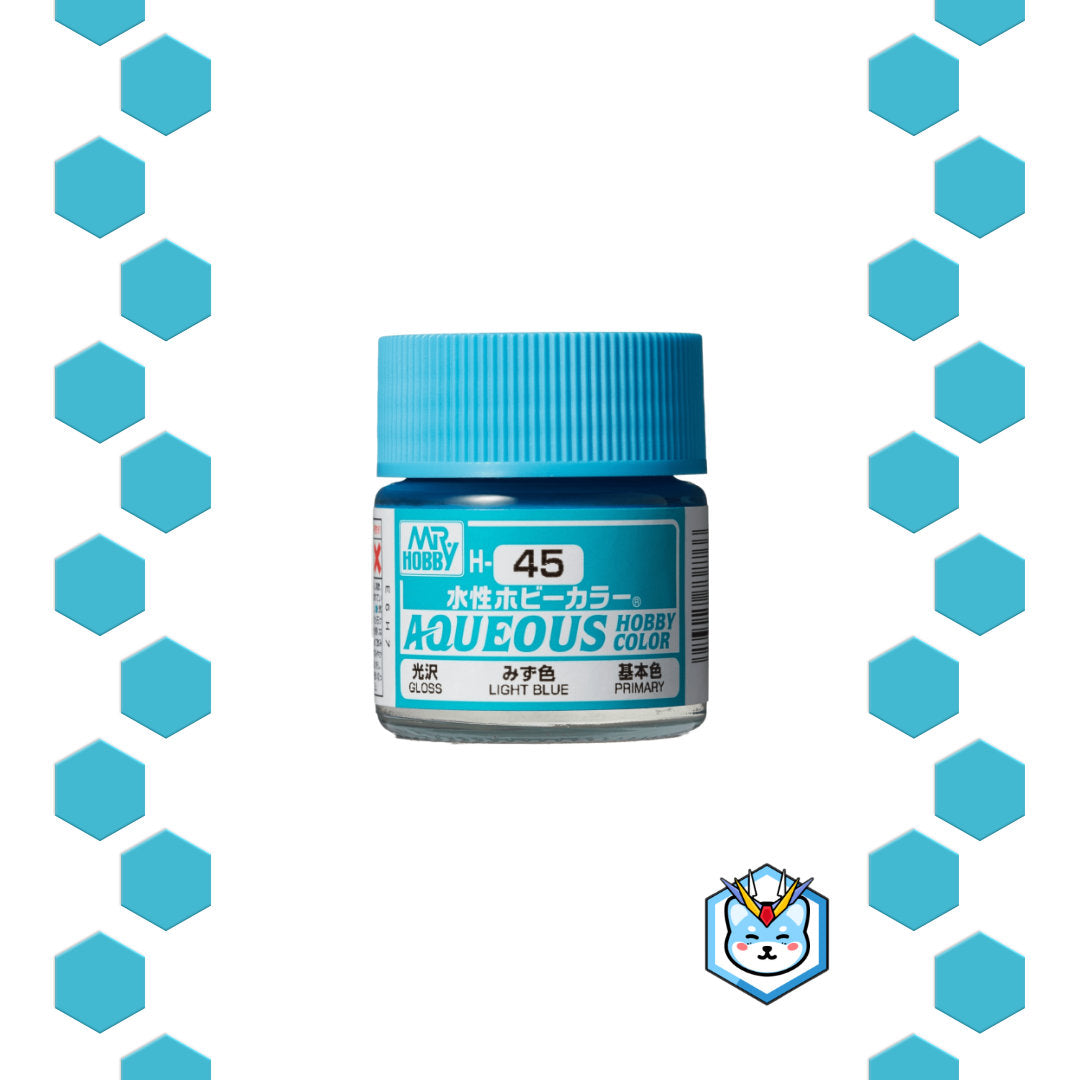 Aqueous Hobby Color H45 Light Blue - Glacier Hobbies - GSI Creo