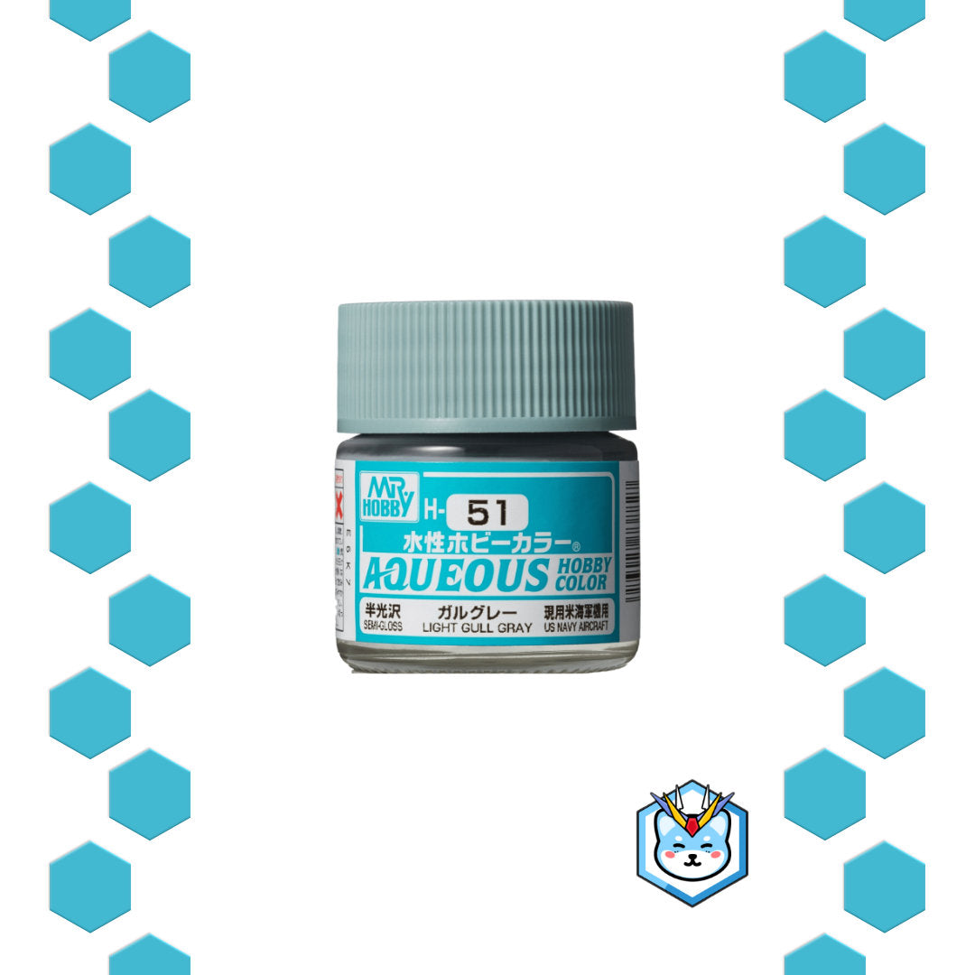 Aqueous Hobby Color H51 Light Gull Gray - Glacier Hobbies - GSI Creo