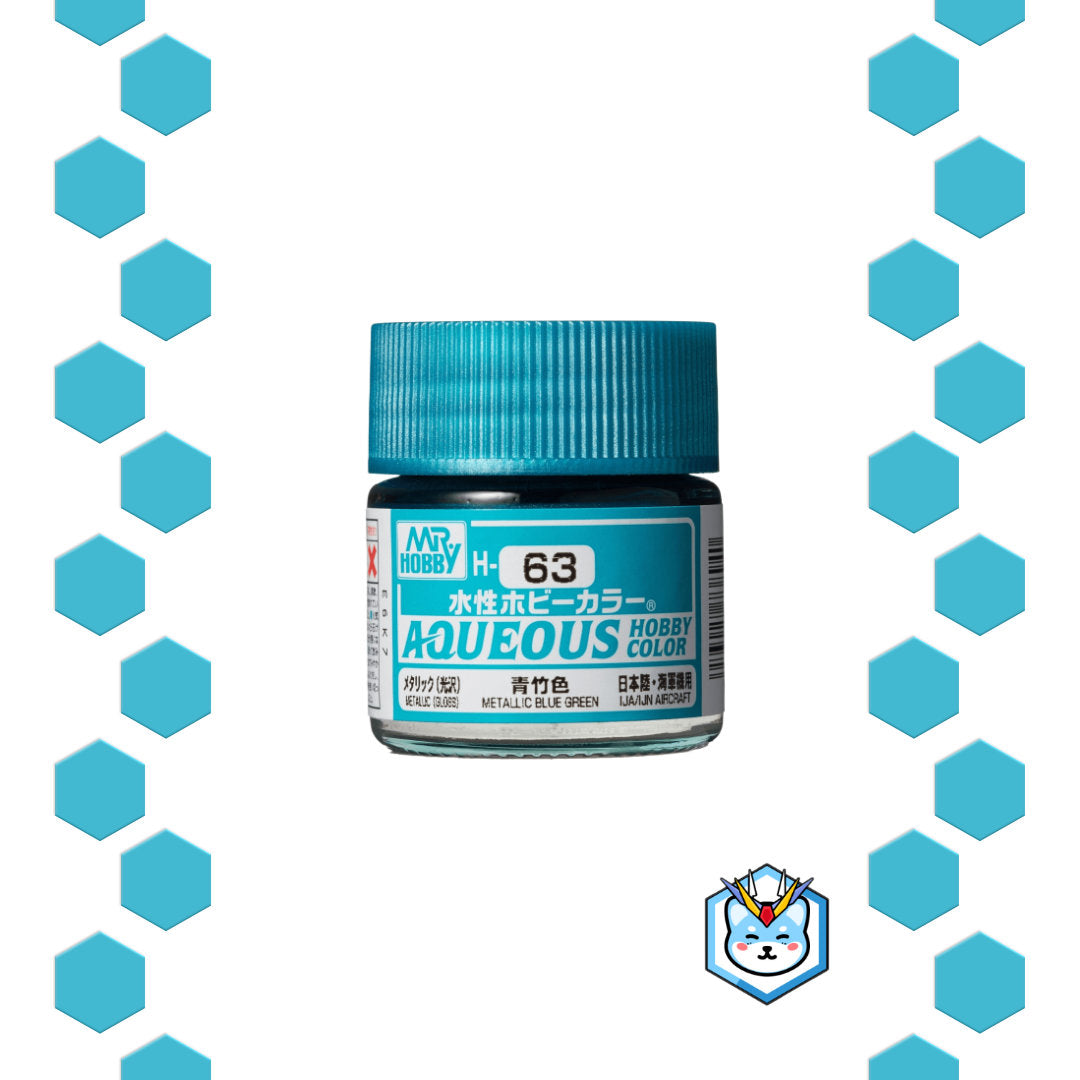 Aqueous Hobby Color H63 Metallic Blue Green - Glacier Hobbies - GSI Creo