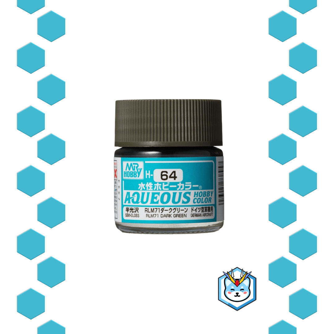 Aqueous Hobby Color H64 RLM71 Dark Green - Glacier Hobbies - GSI Creo