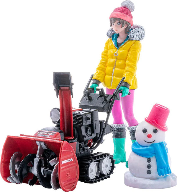 PLAMAX MF-62: minimum factory Minori with Honda Small Snow Plow HSS1170n (JX) 1/20 Scale Figure