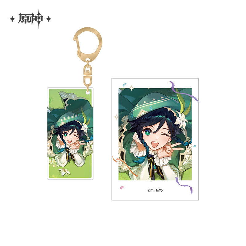 Genshin Impact Acrylic Keychain & Polaroid Card Set