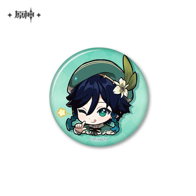 Genshin Impact Chibi Stamp Chara Tin Badge