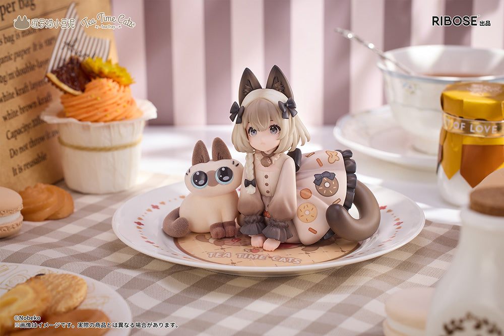 DLC Series Tea Time Cats x Siamese Cat Azuki-san Friendship Collaboration Exclusive Set Non Scale Figure