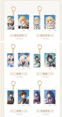 Genshin Impact Acrylic Keychain & Polaroid Card Set