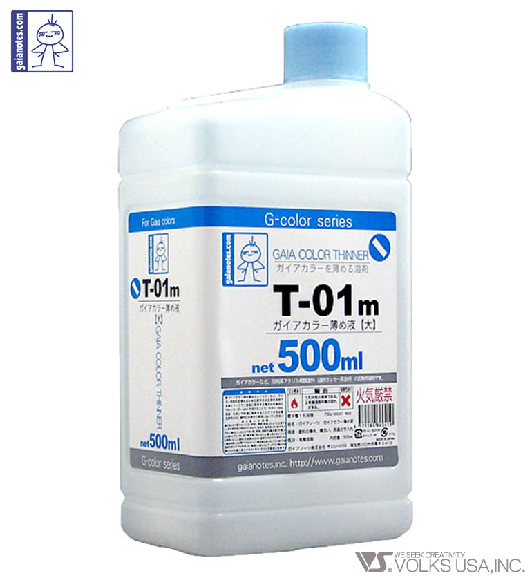 Gaia Color Thinner T-01M 500mL - Glacier Hobbies - Gaia Notes