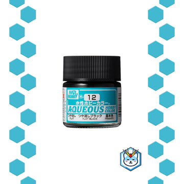 Aqueous Hobby Color H12 Flat Black - Glacier Hobbies - GSI Creo
