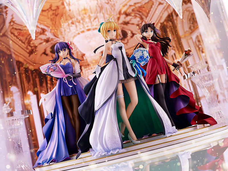 Saber, Rin Tohsaka and Sakura Matou ~15th Celebration Dress Ver.~ Premium Box - 1/7 Scale Figure - Glacier Hobbies - Good Smile Company