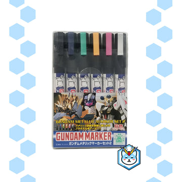 Gundam Marker Metallic Set 02 (6 Markers) - Glacier Hobbies - GSI Creo