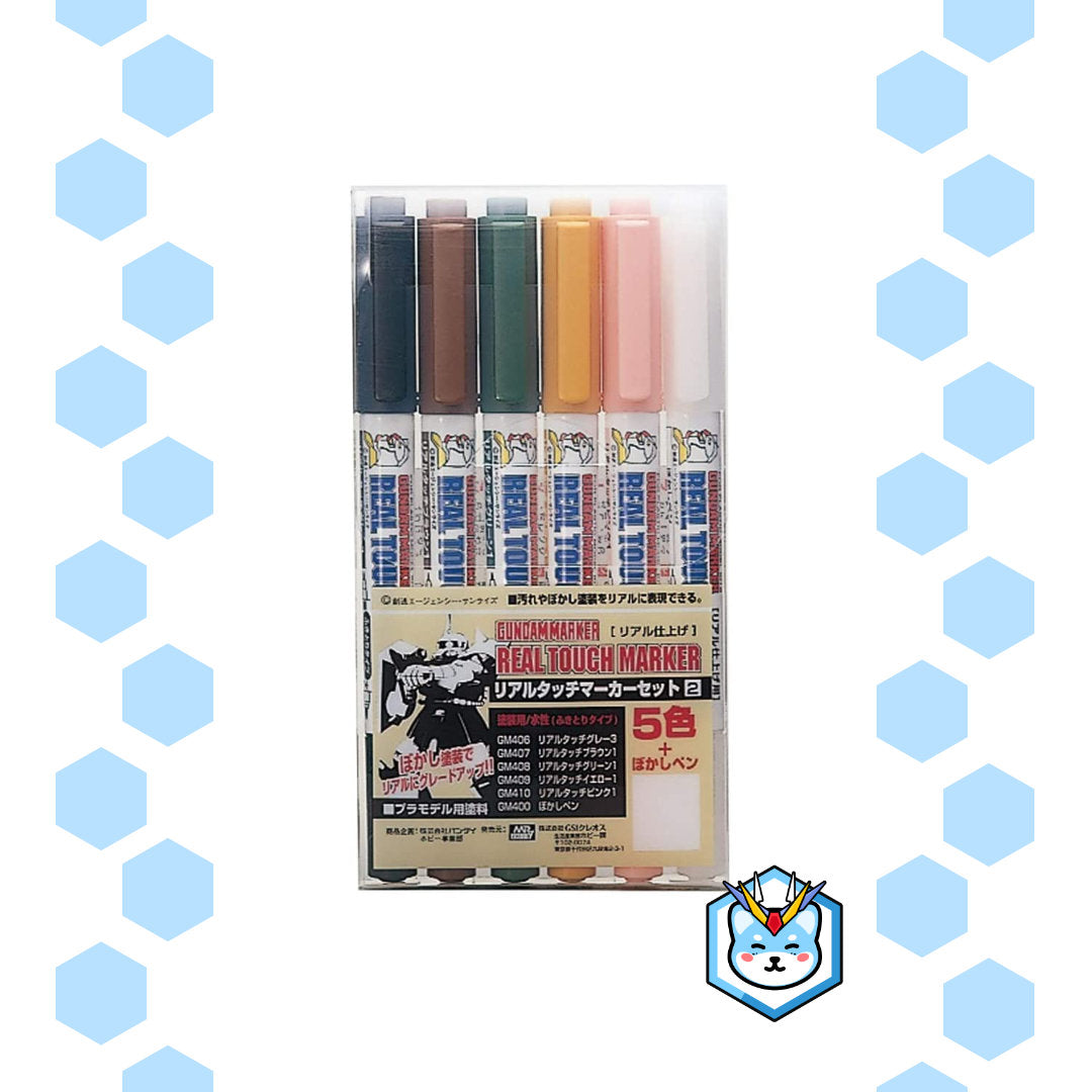 Gundam Real Touch Marker Set 02 (6 Markers) - Glacier Hobbies - GSI Creo