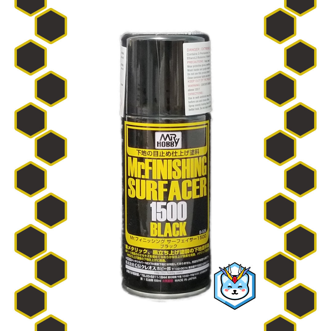 Mr. Finishing Surfacer 1500 Black Spray - Glacier Hobbies - GSI Creo