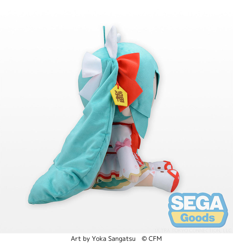 [PREORDER] Hatsune Miku Maneki-Miku Fluffy Plush (LL) - Plushies - Glacier Hobbies - SEGA