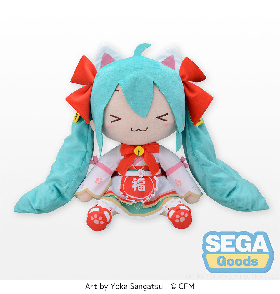 [PREORDER] Hatsune Miku Maneki-Miku Fluffy Plush (LL) - Plushies - Glacier Hobbies - SEGA