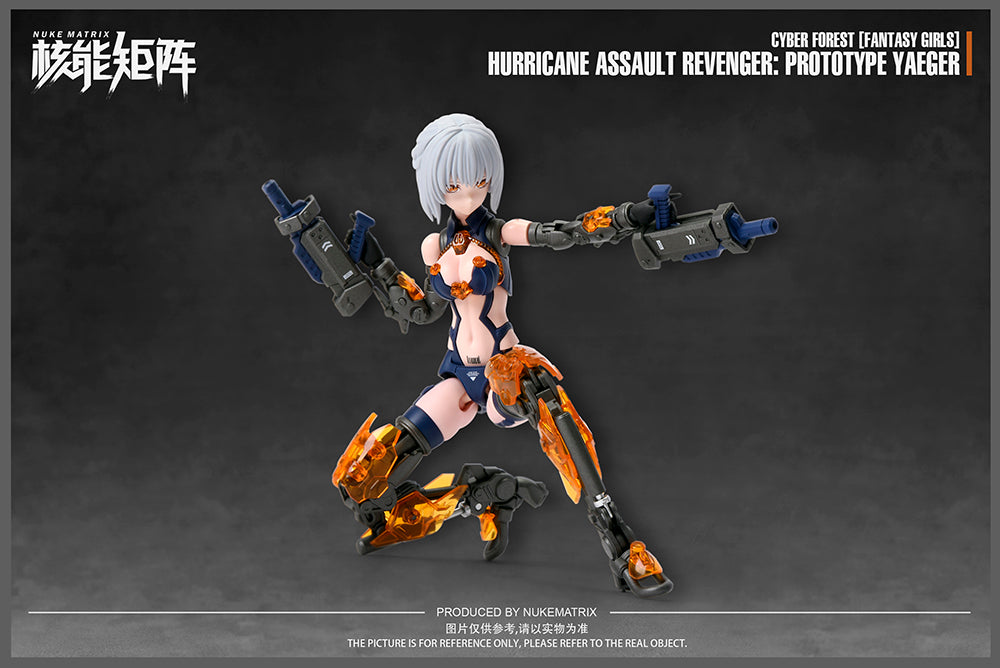 NUKE MATRIX "Cyber Forest Fantasy Girls" HURRICANE ASSAULT REVENGER: PROTOTYPE YAEGER Plastic Model Kit - Glacier Hobbies - Nuke Matrix
