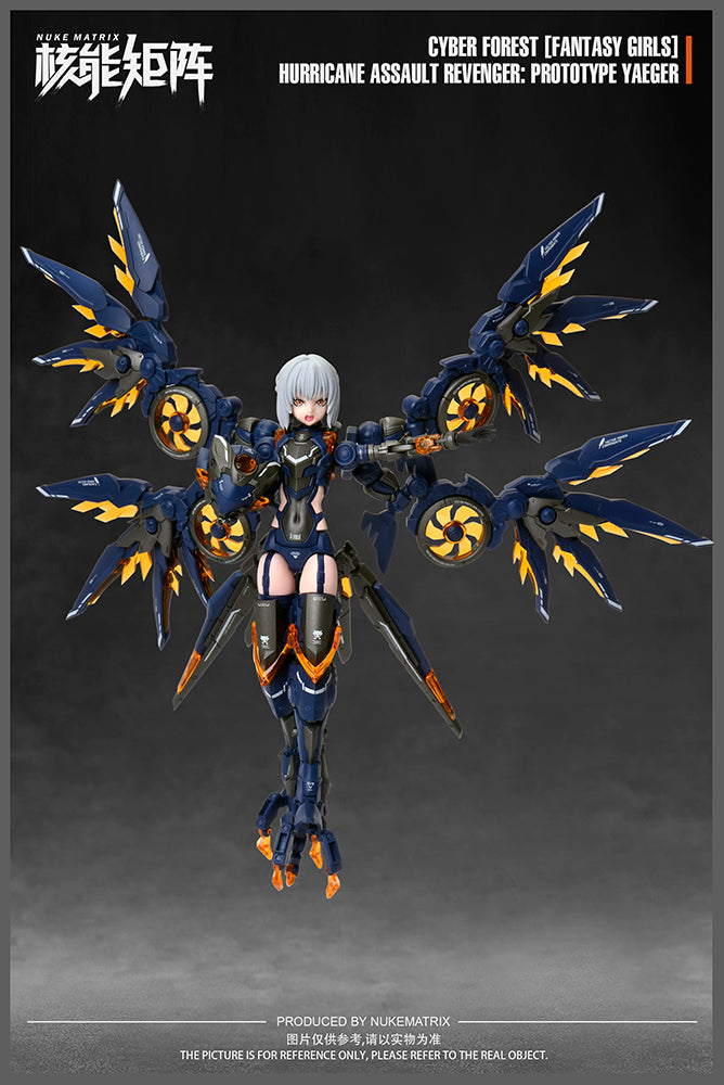 NUKE MATRIX "Cyber Forest Fantasy Girls" HURRICANE ASSAULT REVENGER: PROTOTYPE YAEGER Plastic Model Kit - Glacier Hobbies - Nuke Matrix