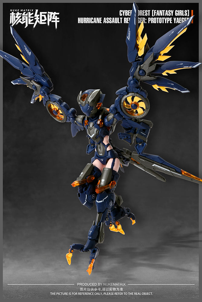 NUKE MATRIX "Cyber Forest Fantasy Girls" HURRICANE ASSAULT REVENGER: PROTOTYPE YAEGER Plastic Model Kit - Glacier Hobbies - Nuke Matrix