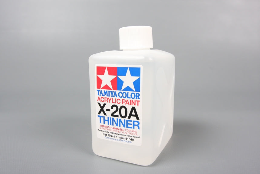 Tamiya Color Acrylic Paint X-20A Thinner 250 mL - Glacier Hobbies - Tamiya