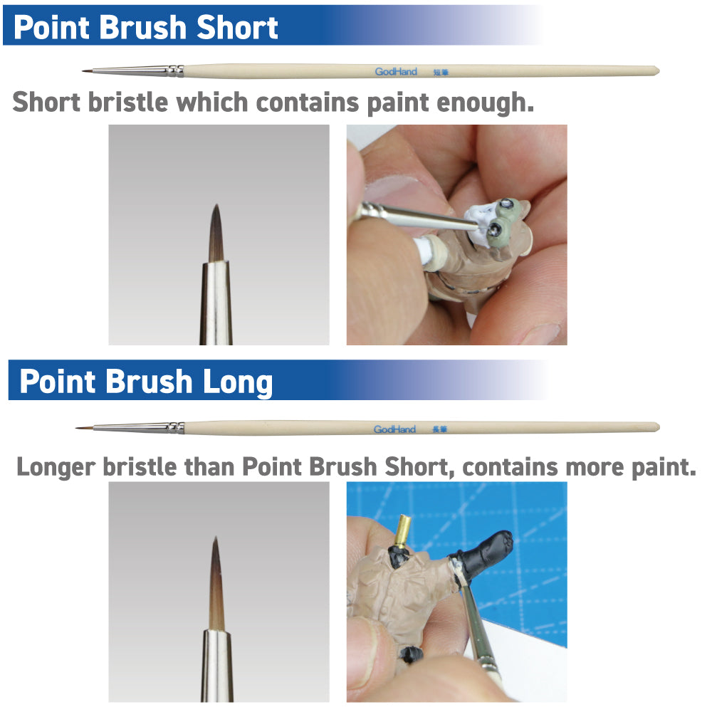 Godhand GH-BRSP-SN-SET Brushwork Semi-PRO 4 Brushes Set - Glacier Hobbies - GodHand